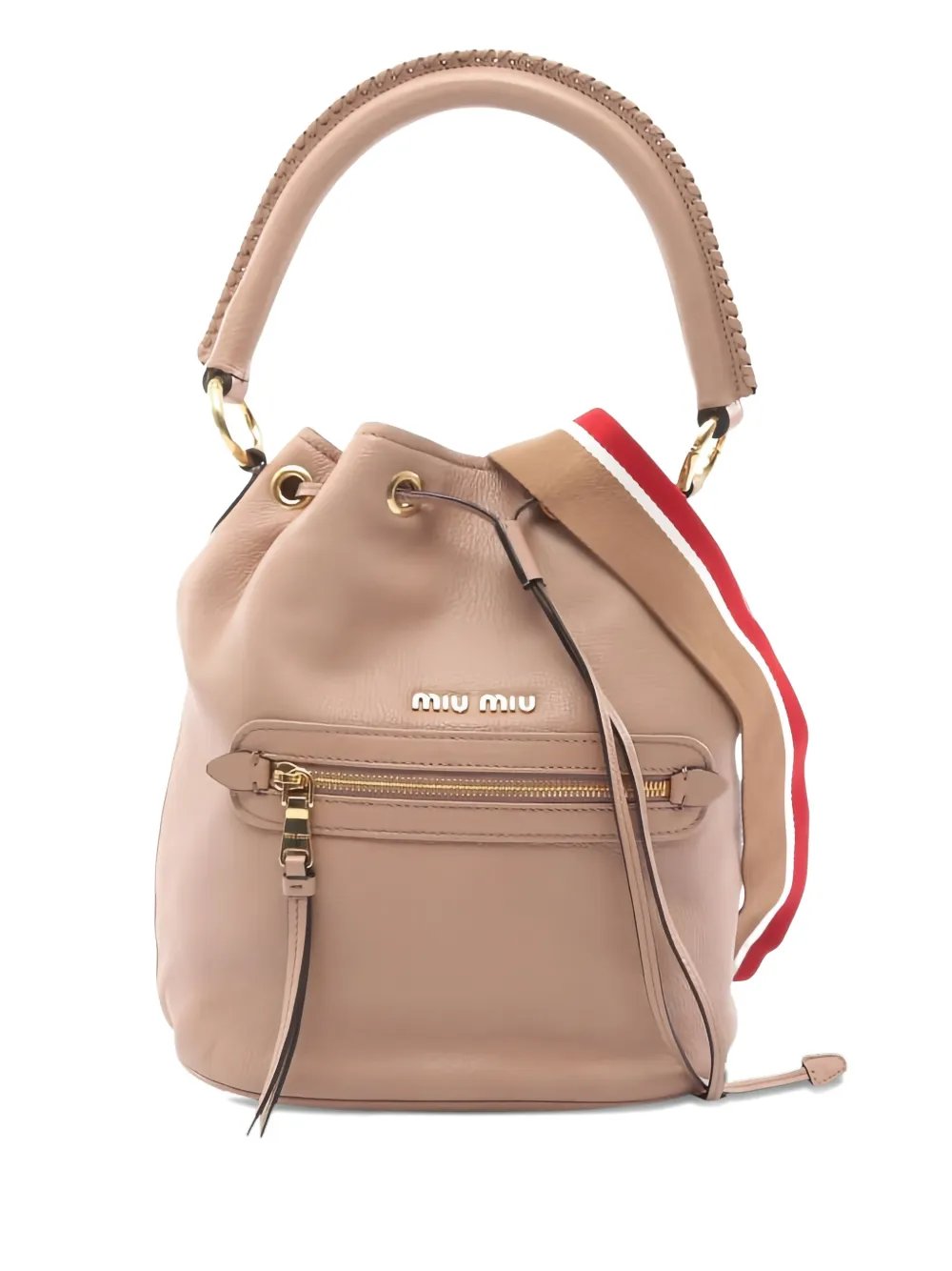 2010s drawstring-detail leather bucket bag