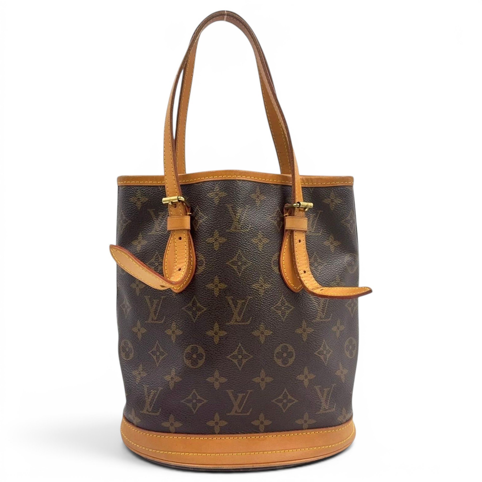 Bucket leather handbag