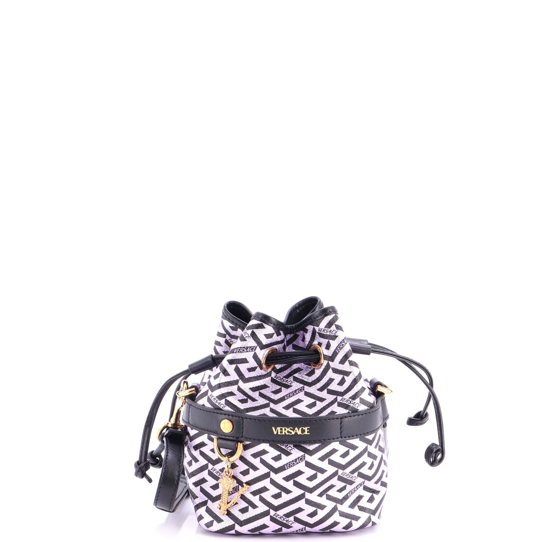 La Greca Bucket Bag Printed Coated Canvas Mini