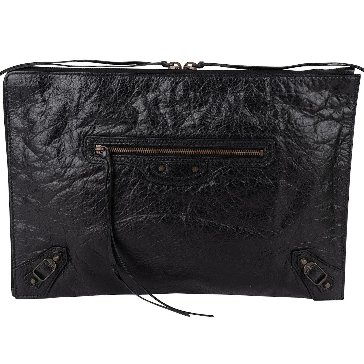 Envelop leather clutch bag