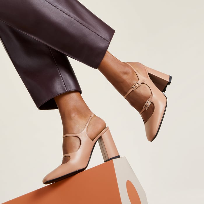 Beige Perlino Jackie 90 Pump