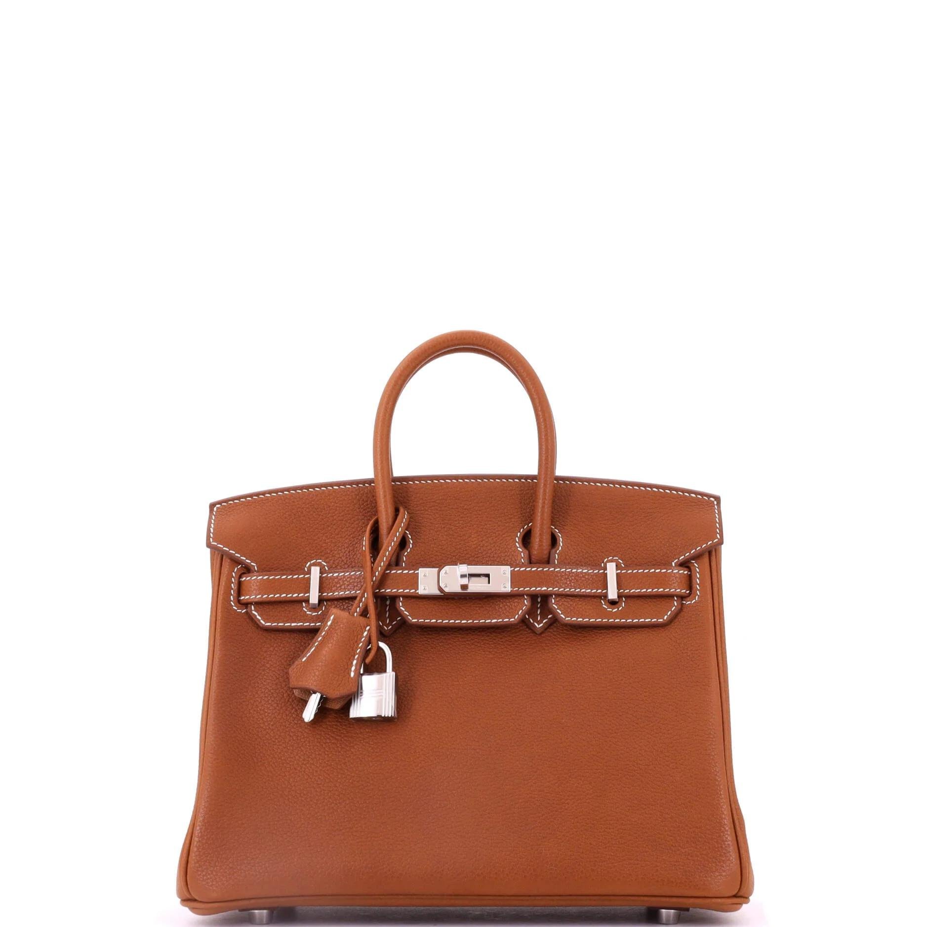 Hermes Birkin 25 Handbag Fauve Barenia Leather 2026