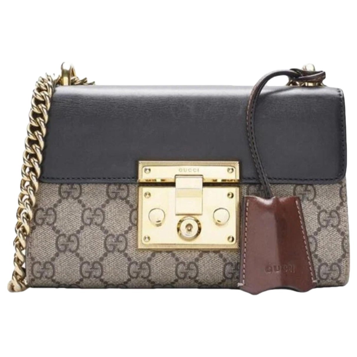 Padlock leather handbag