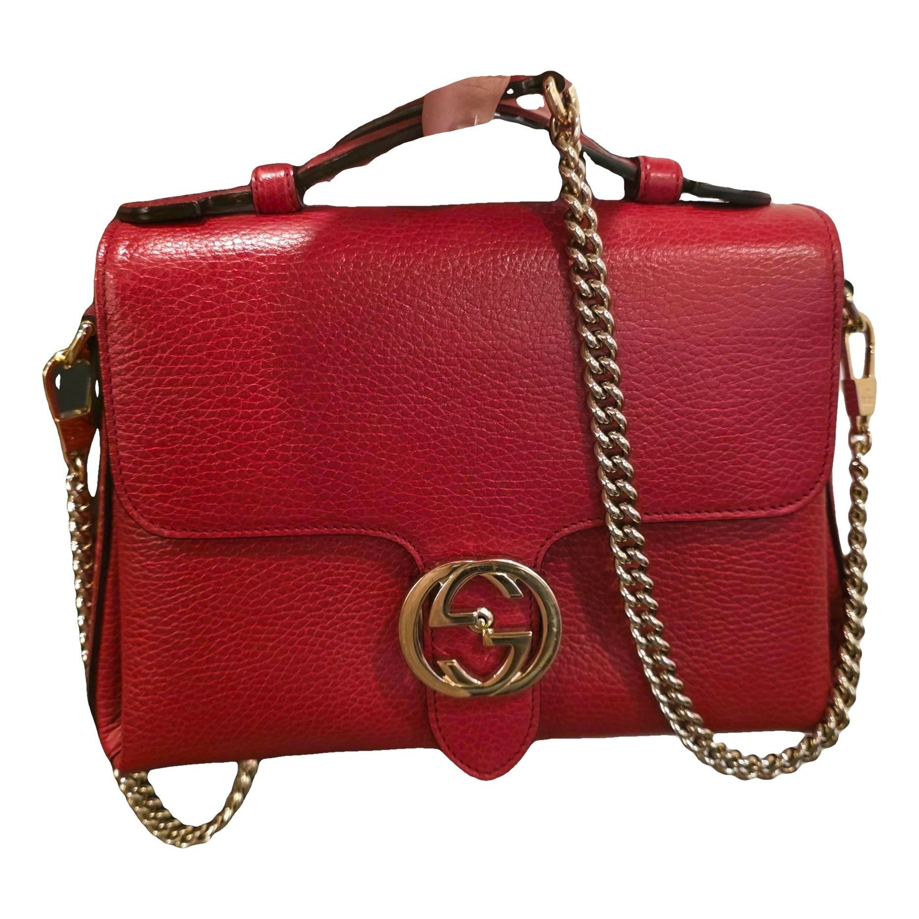 Interlocking leather crossbody bag