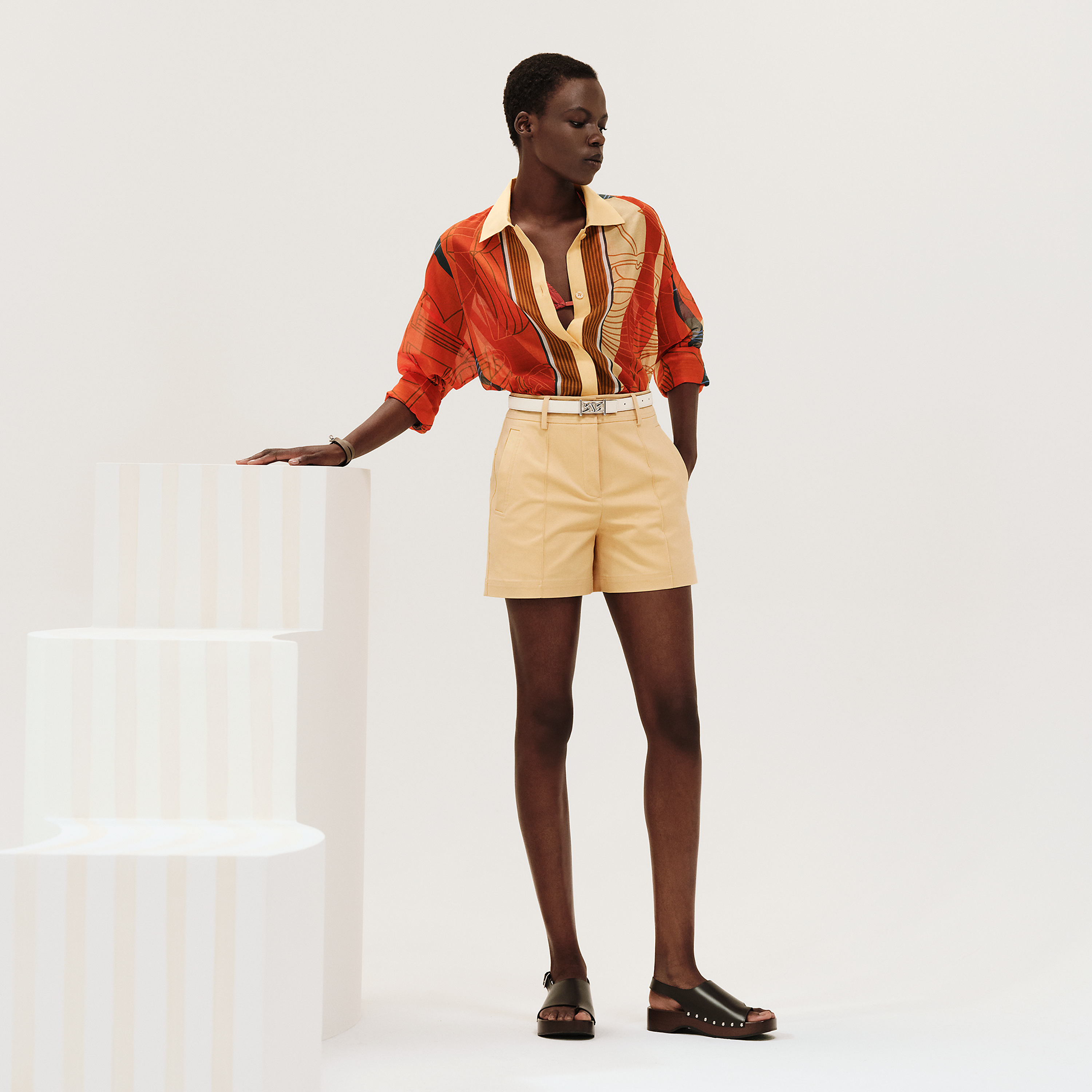Chemise de plage imprimé « Thalassa Rayé »