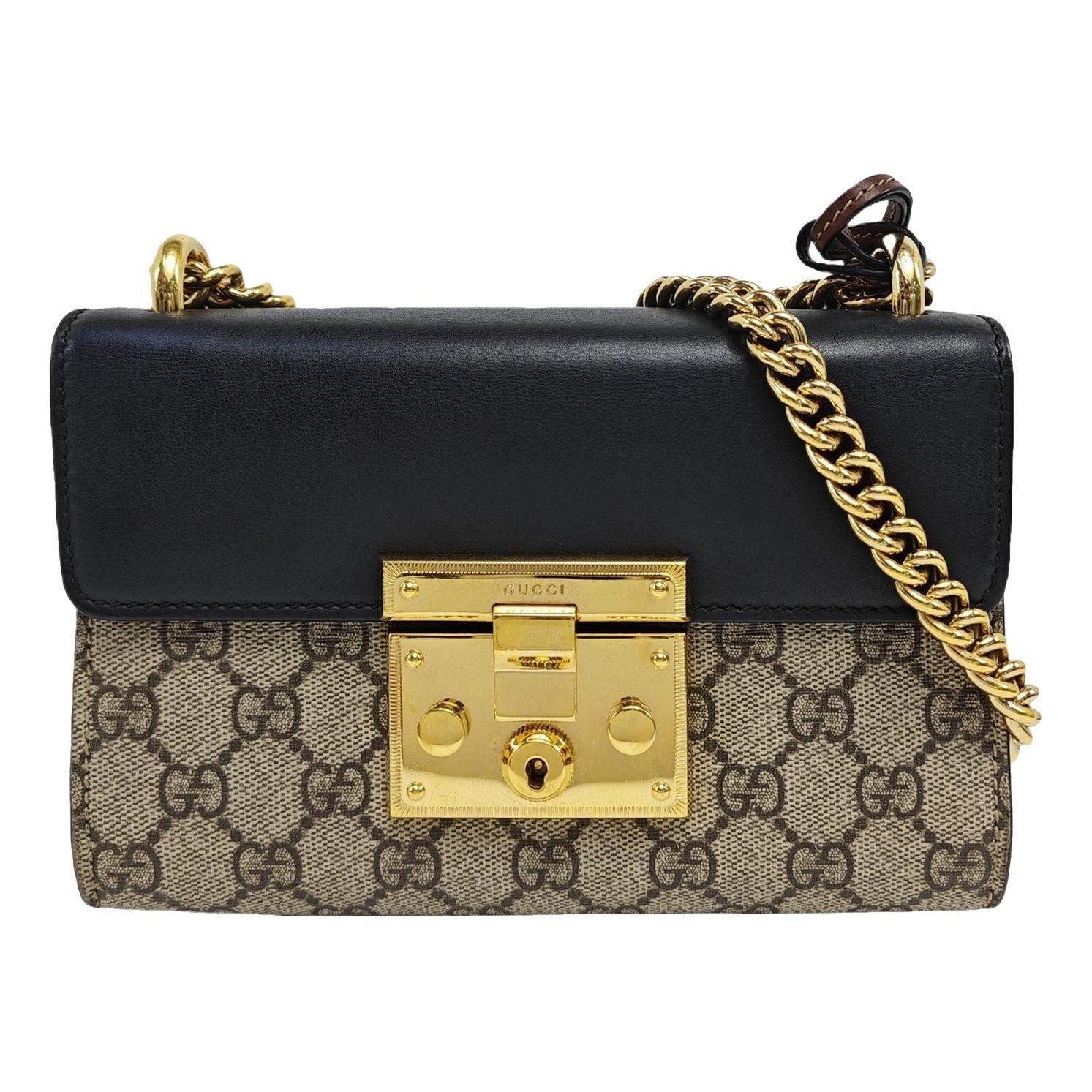 Padlock leather handbag