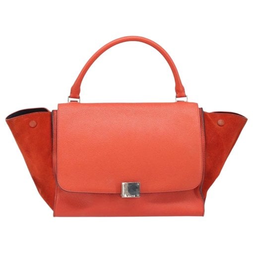 Trapèze leather handbag