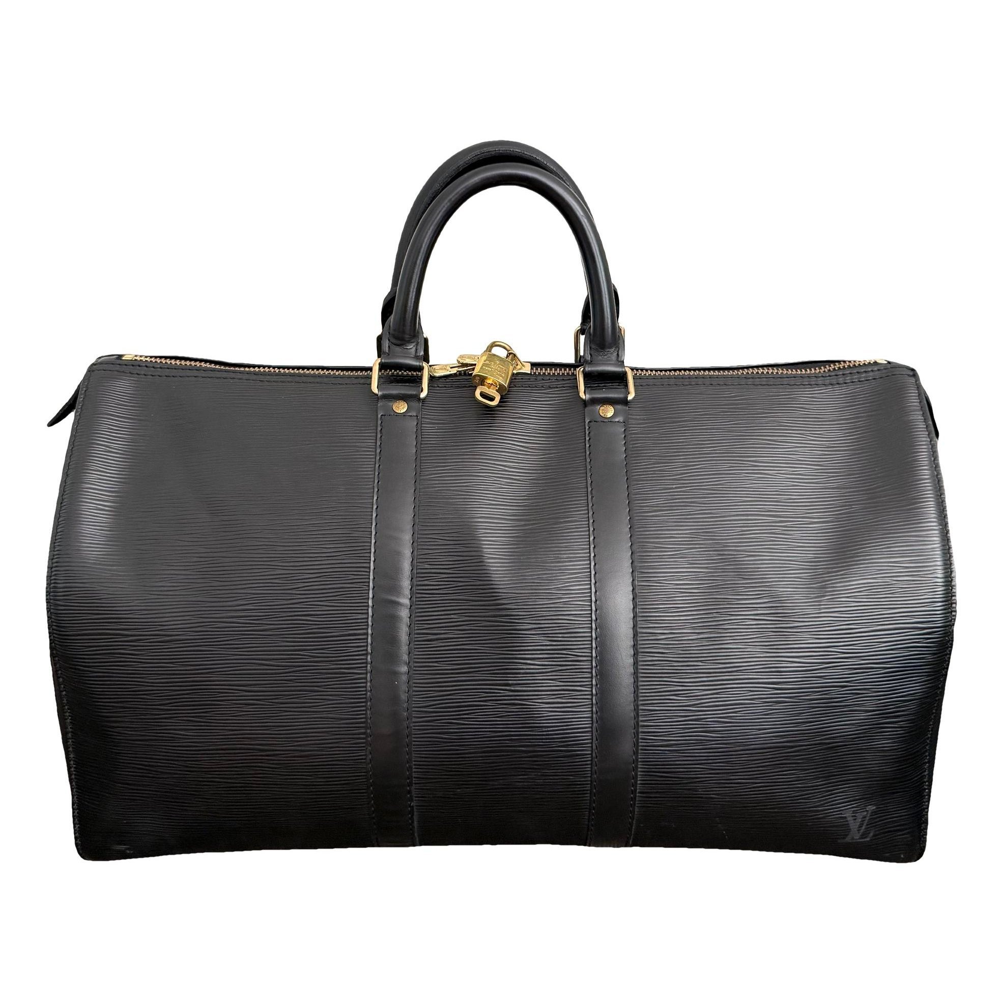 Keepall patent leather travel bag