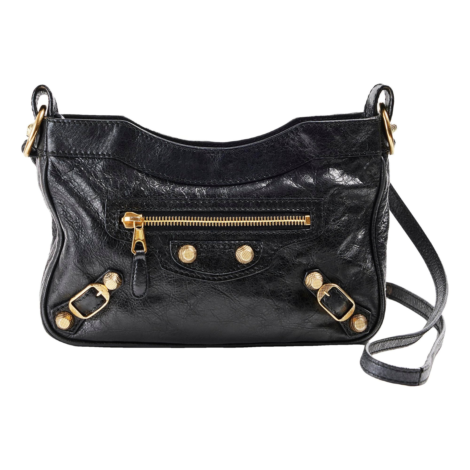 Hip leather crossbody bag