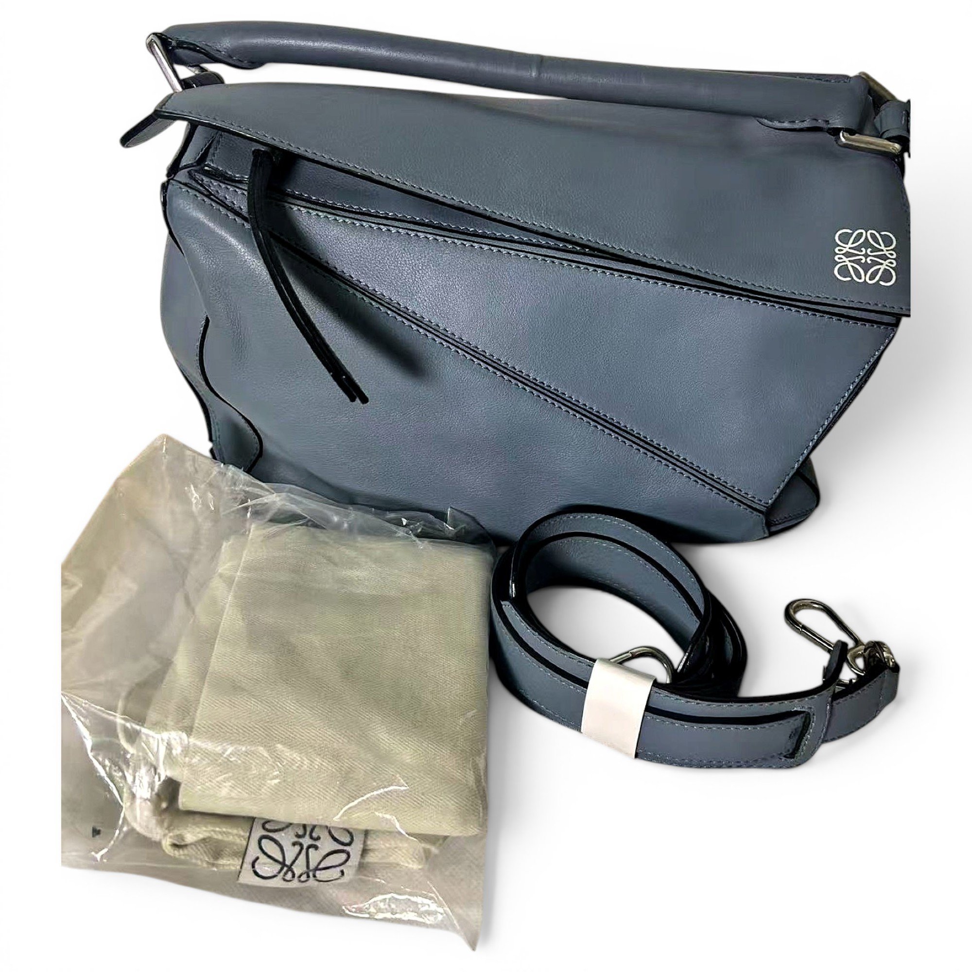 Puzzle leather handbag
