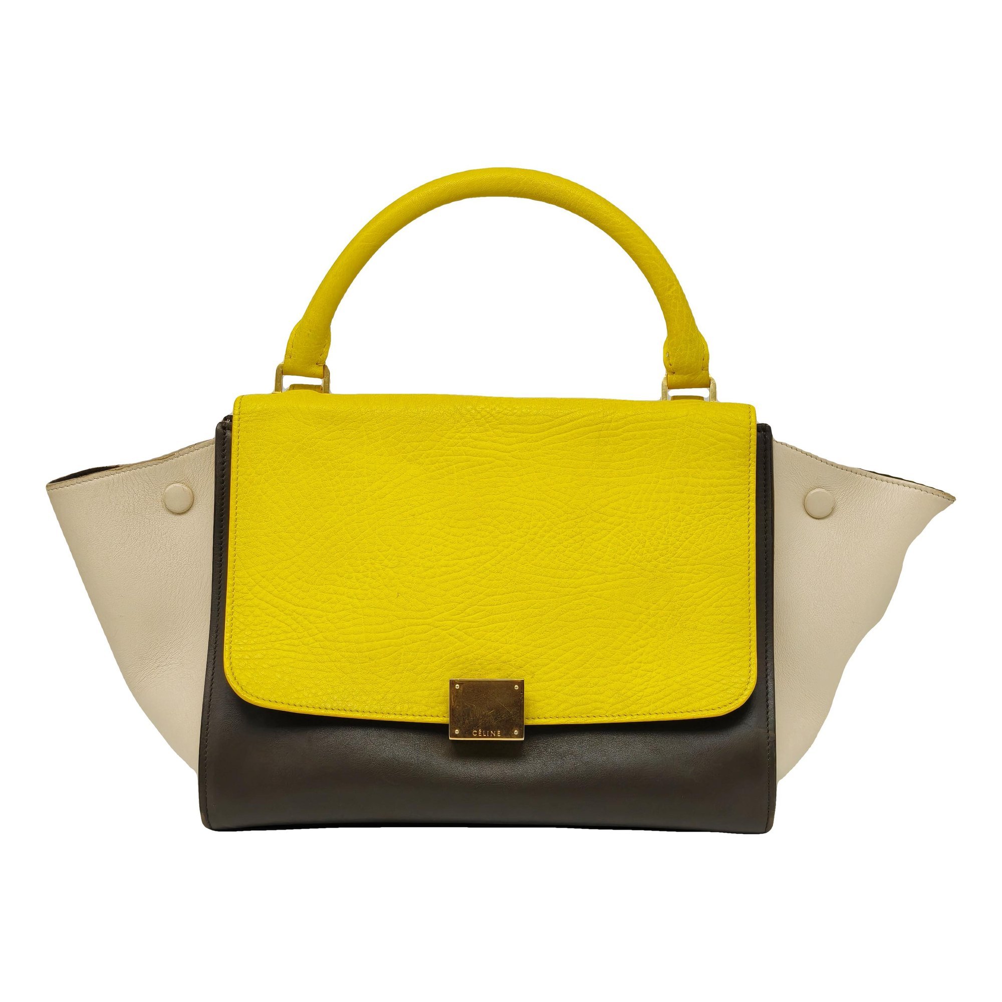 Trapèze leather handbag