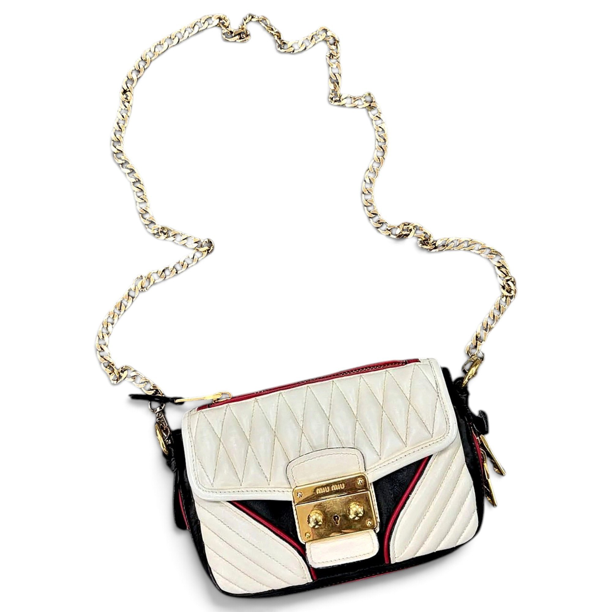 Madras leather crossbody bag