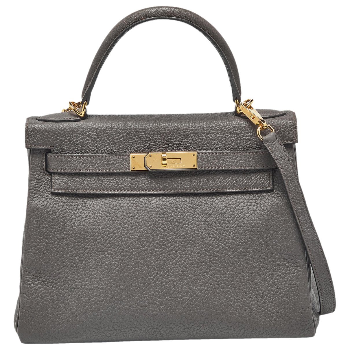 Hermes Kelly 28 Handbag Etain Togo Leather