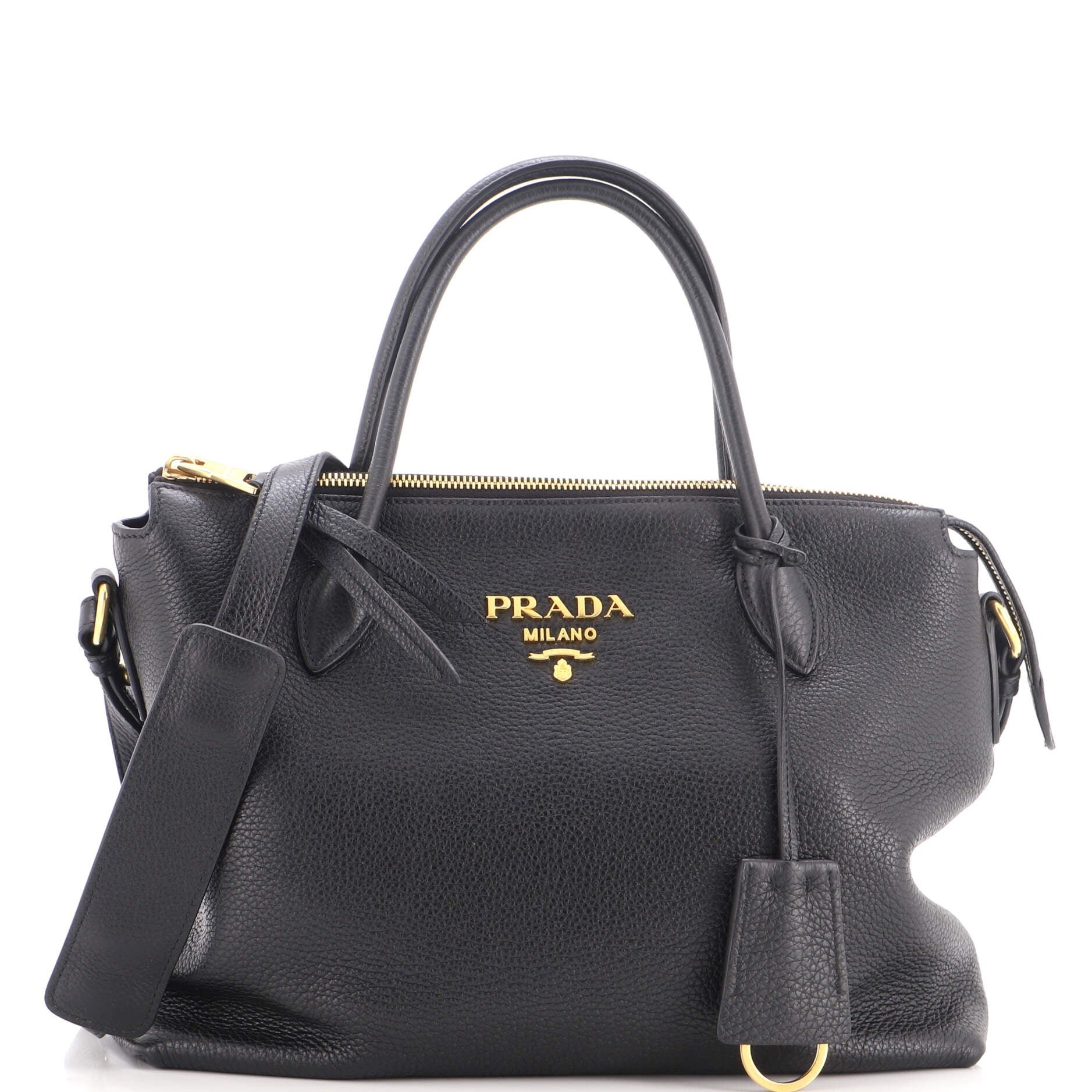 Dual Strap Zip Tote Vitello Daino Medium