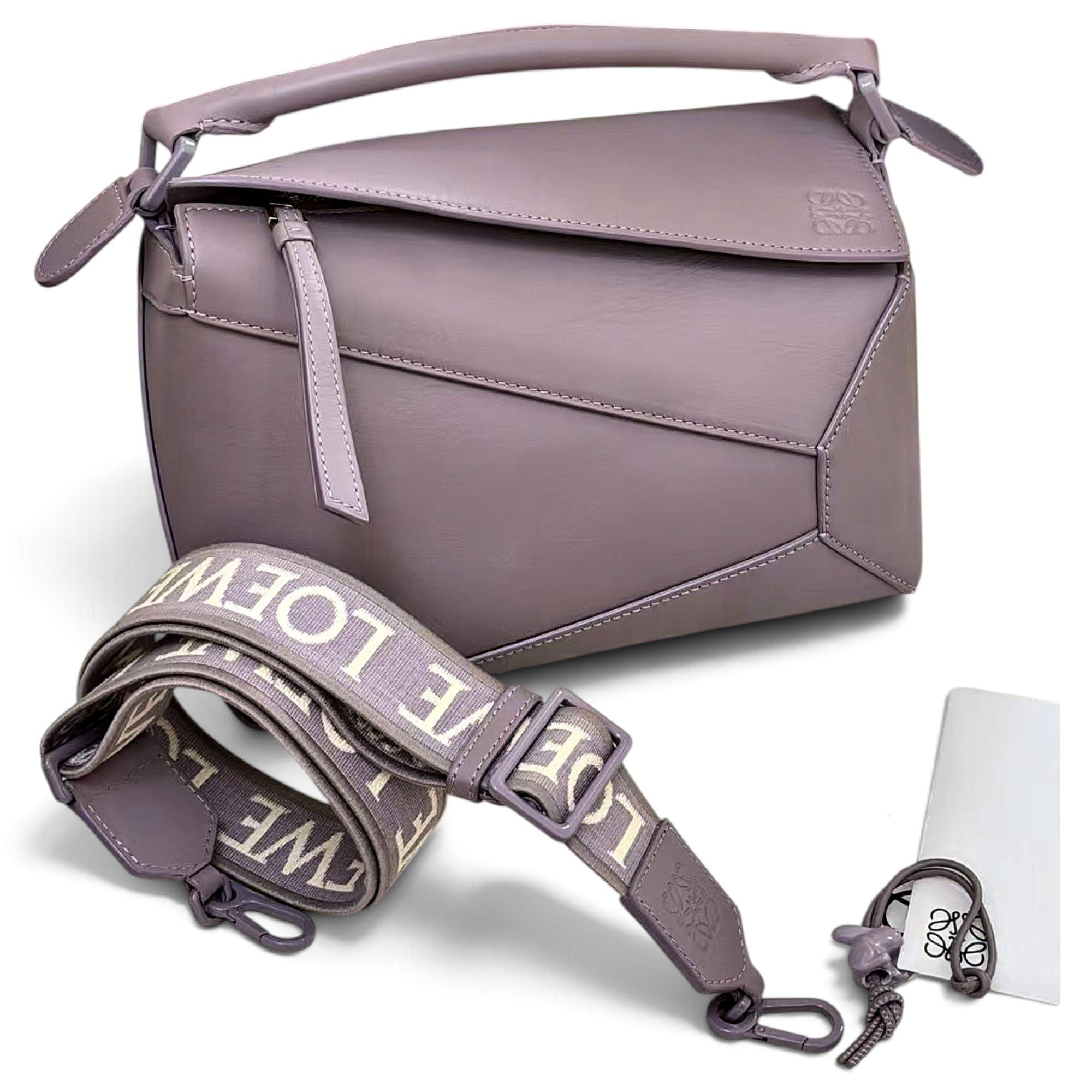 Puzzle leather handbag