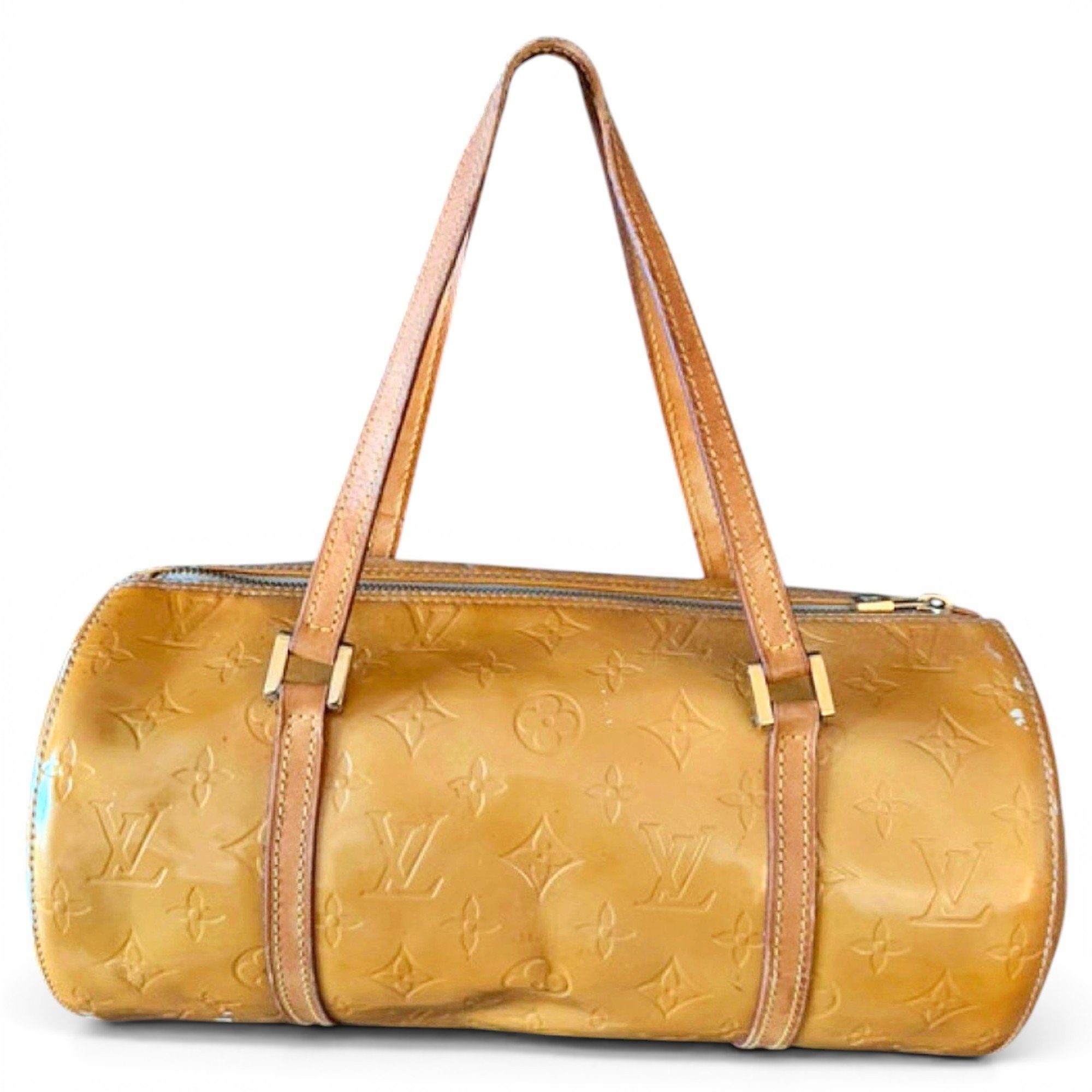 Papillon patent leather handbag