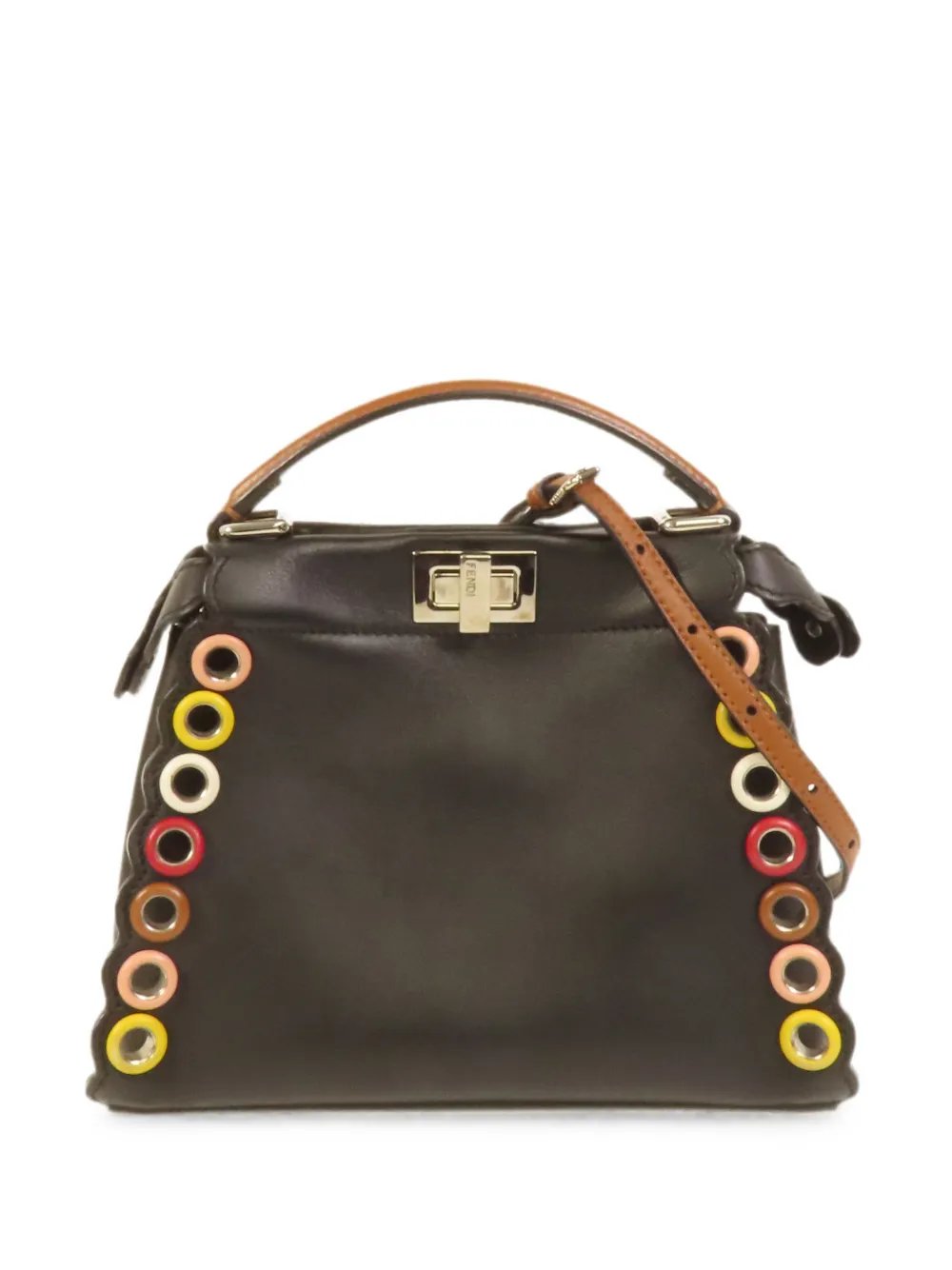 Peekaboo eyelet shoulder bag