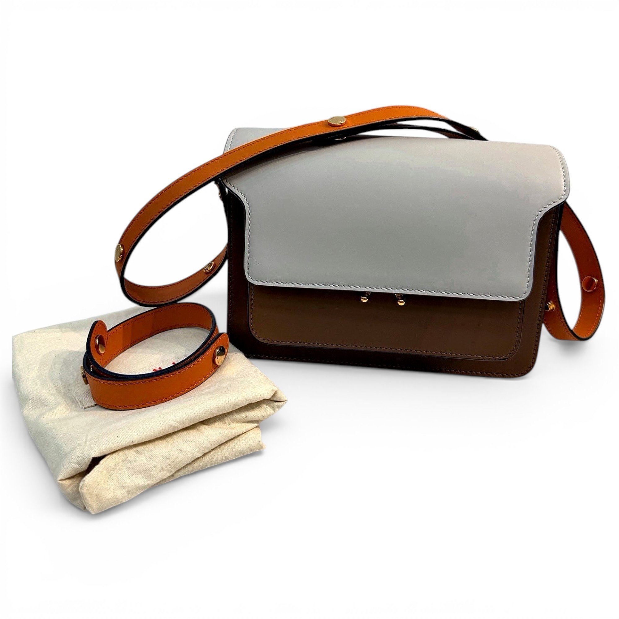 Trunk leather handbag