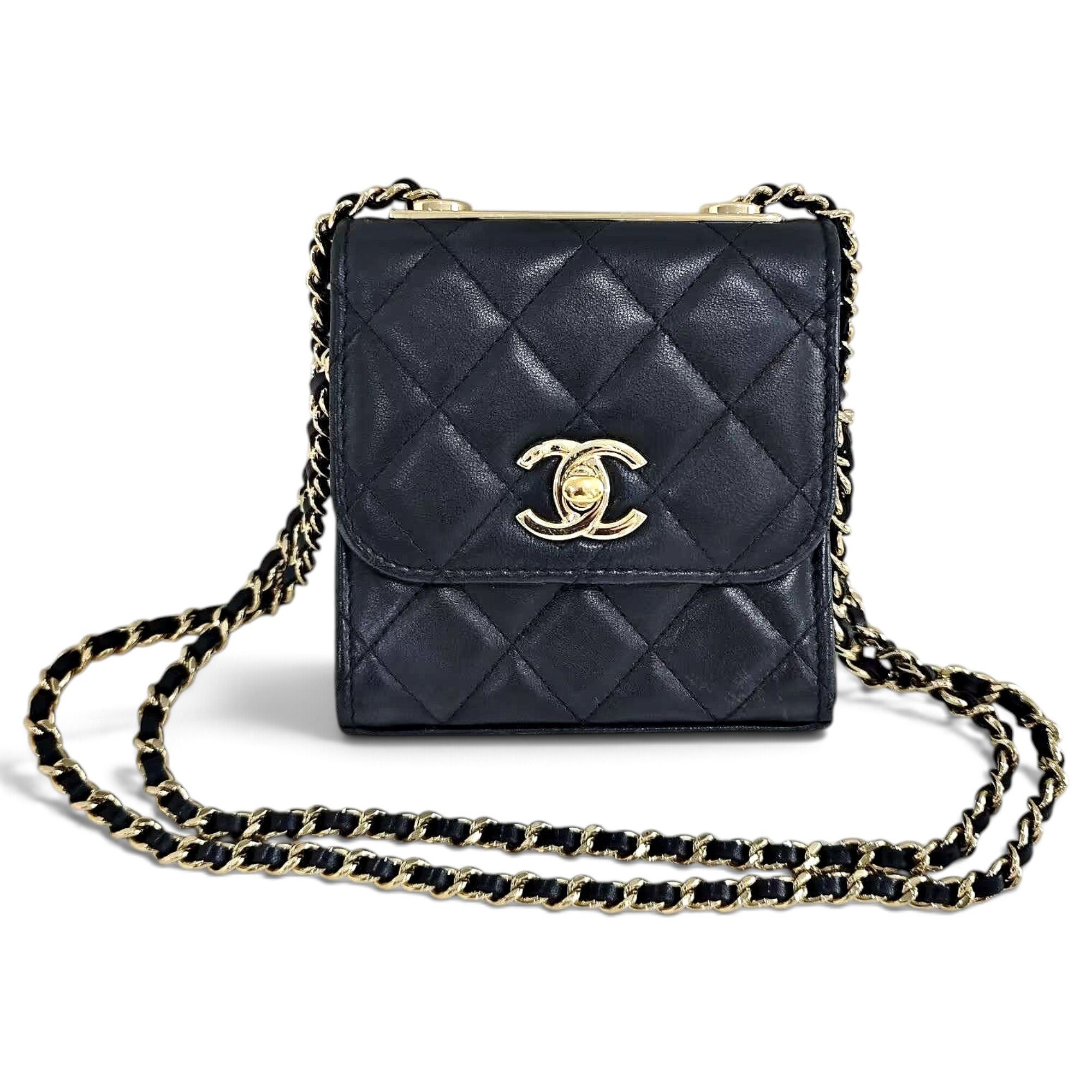 Trendy CC leather handbag