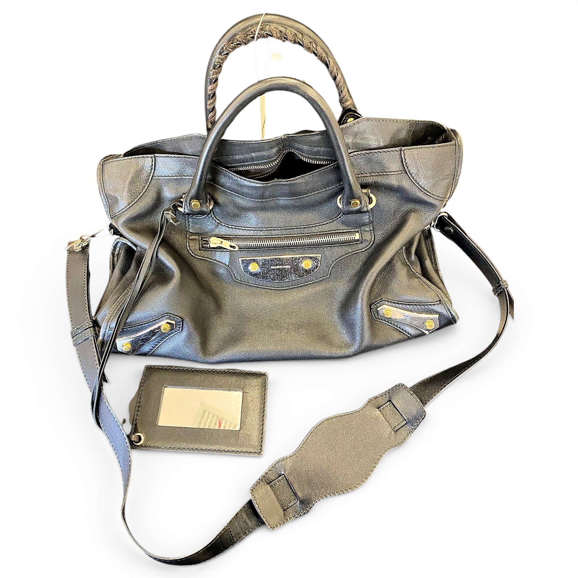 City leather handbag