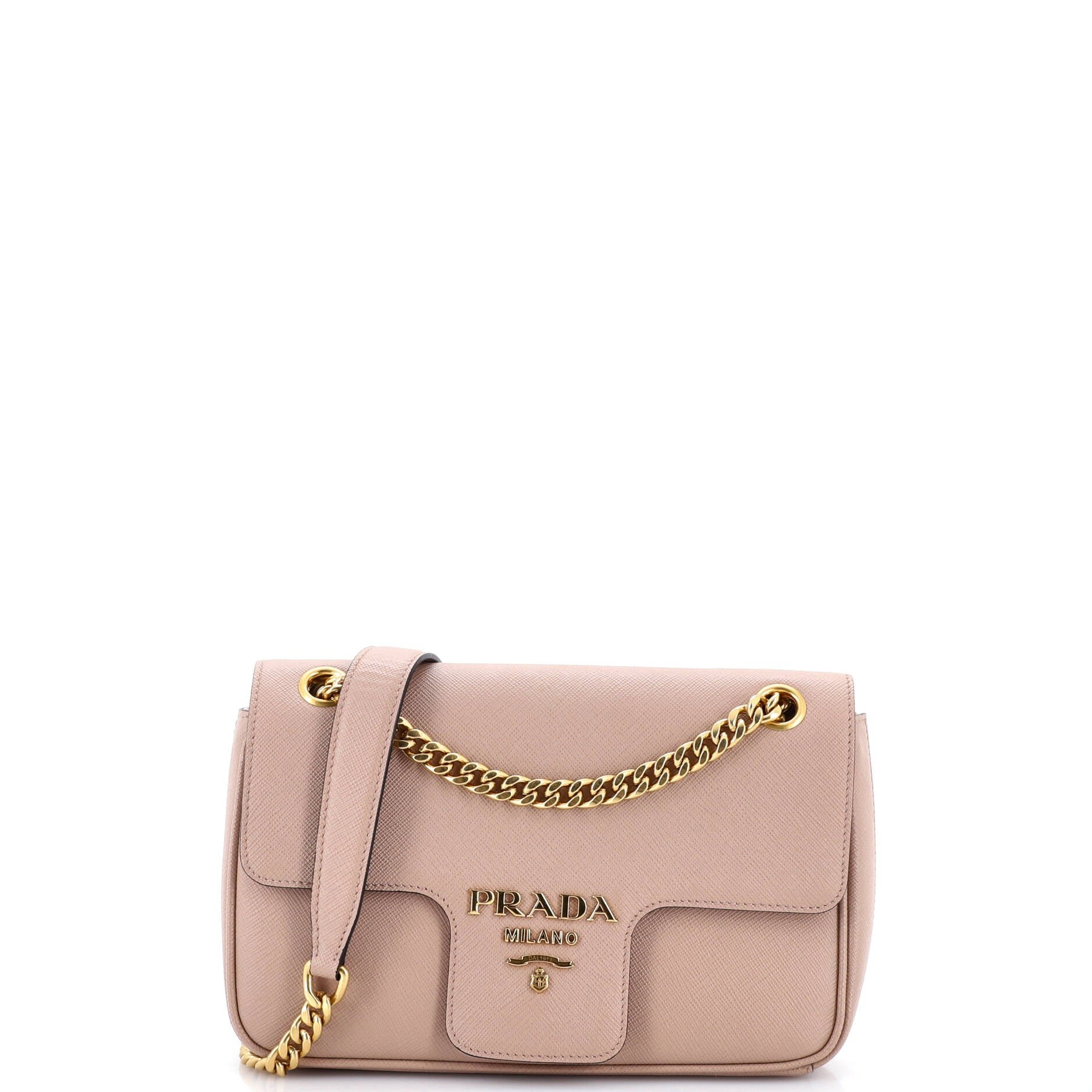 Pattina Flap Shoulder Bag Saffiano Leather Small