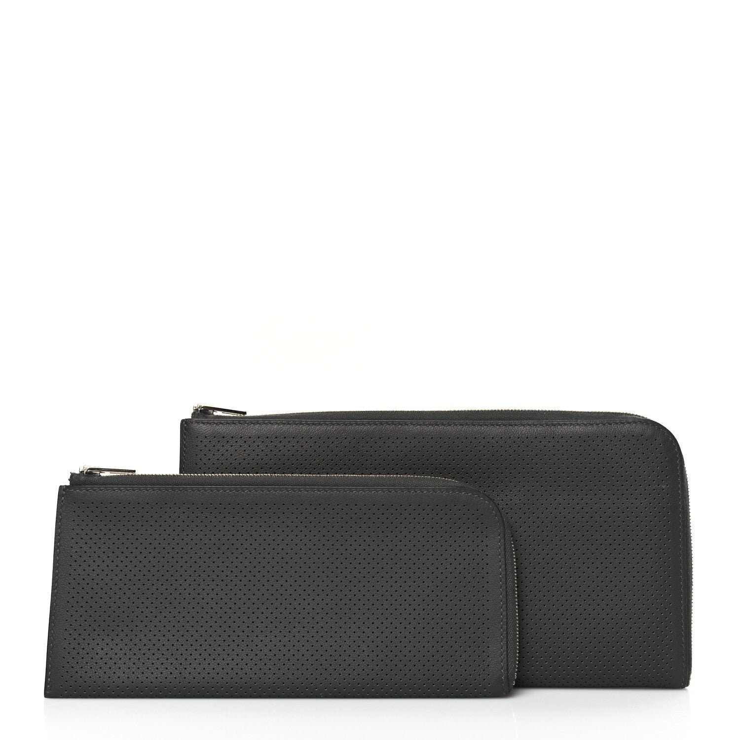 Hermes Evercolor Perforated Large Remix Voyage Wallet Graphite