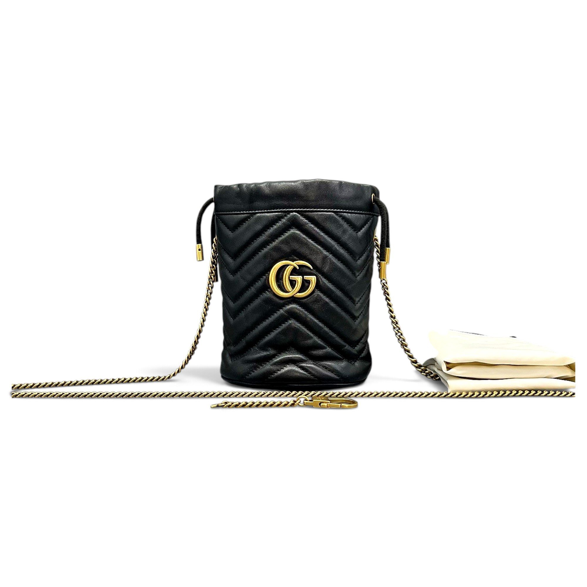 GG Marmont Chain Bucket leather crossbody bag