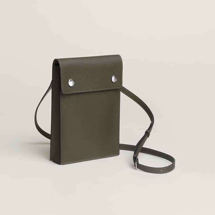 Vert Loden Hermèsnap Vertical to Go Pouch