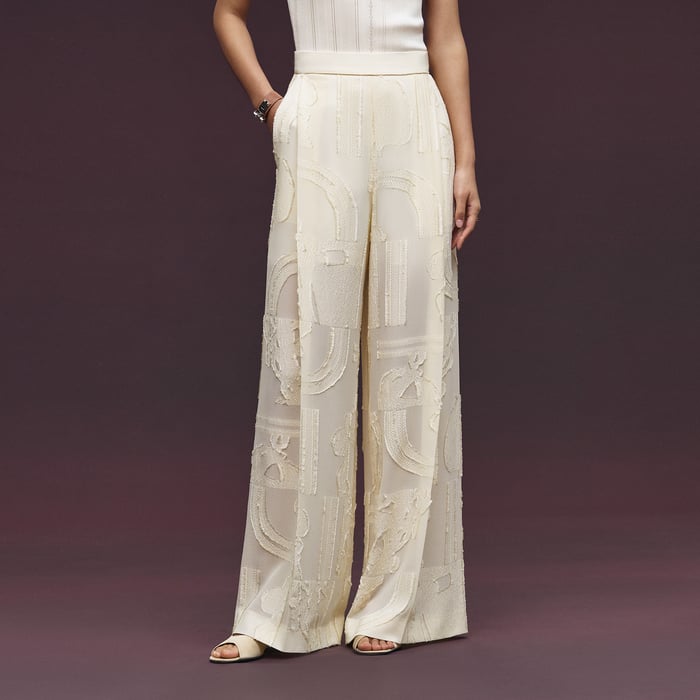 Blanc Céramique "En Desordre Fils Coupes" Pants