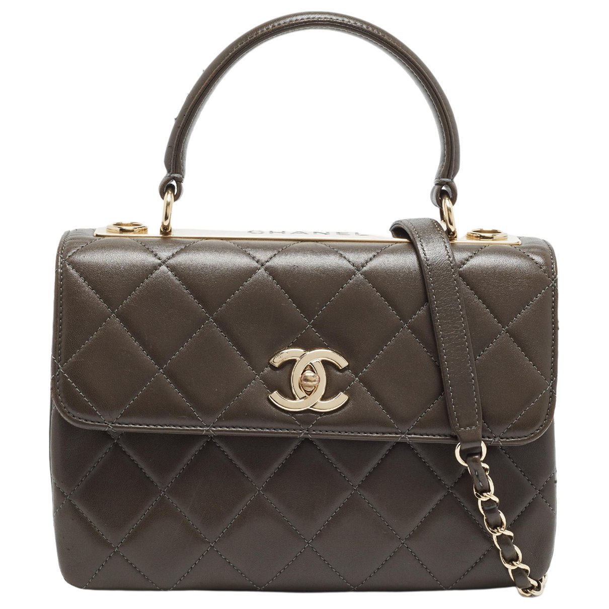 Trendy CC leather satchel