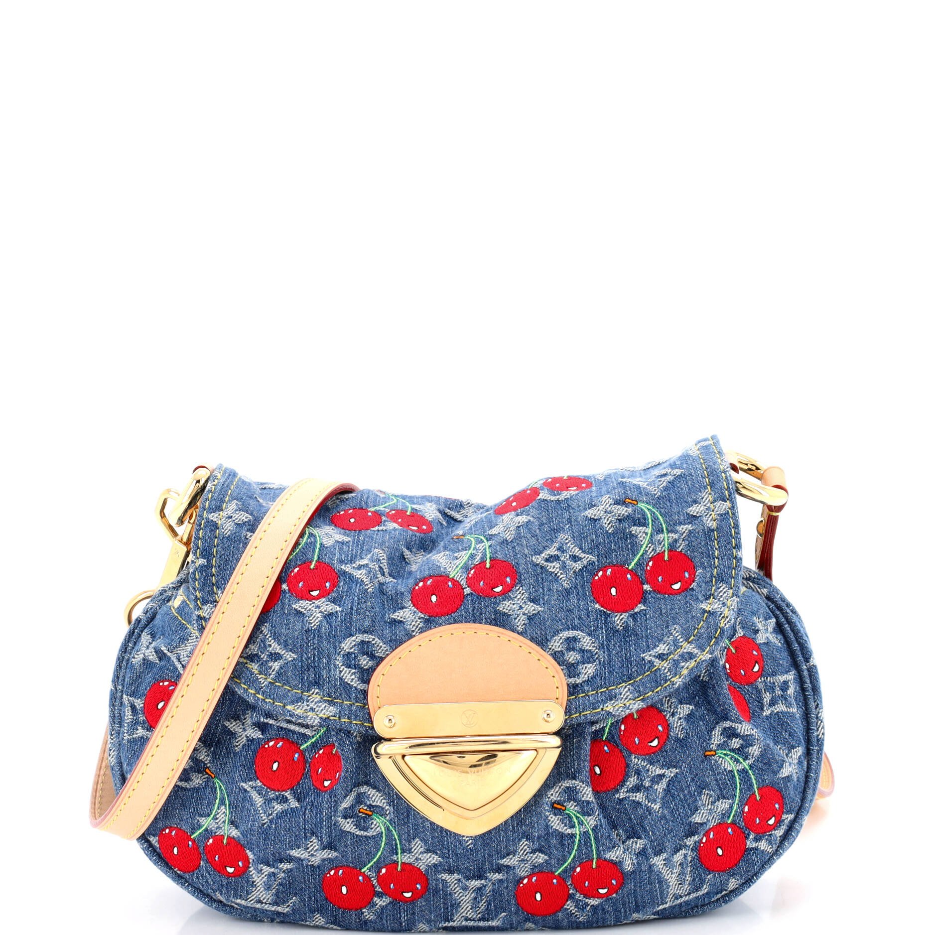 x Takashi Murakami Sunset Handbag Limited Edition Monogram Cerises Denim