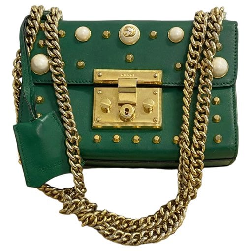 Padlock leather handbag