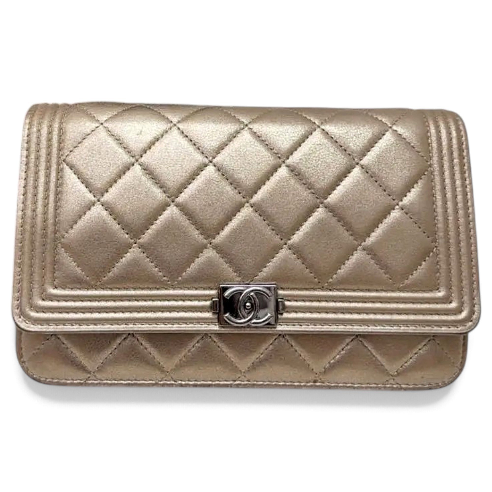 Wallet On Chain Boy Half Flap leather handbag