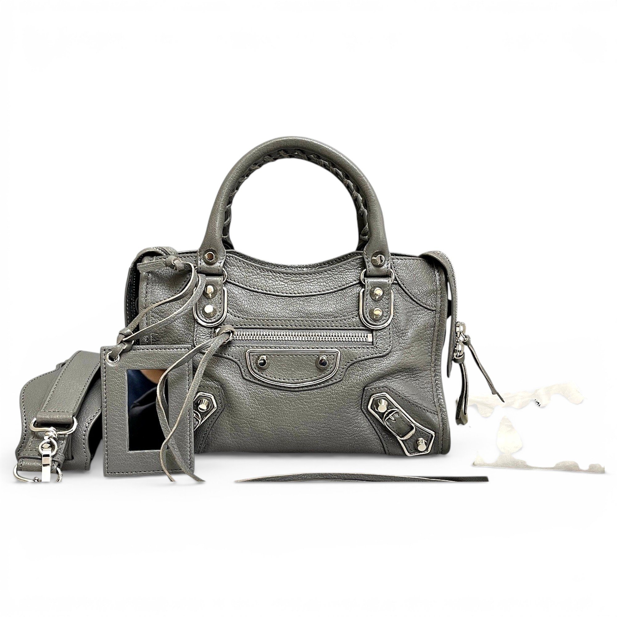 City leather handbag