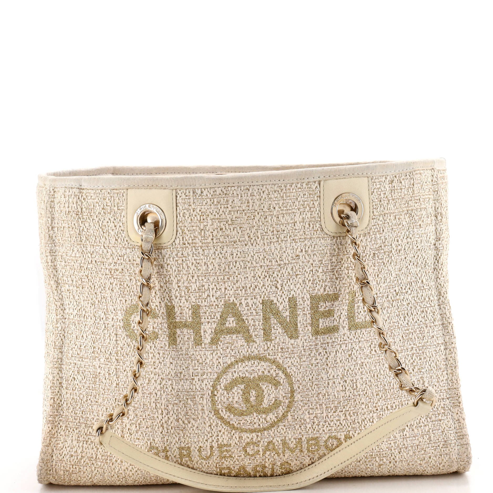 Deauville Tote Raffia with Glitter Detail Small