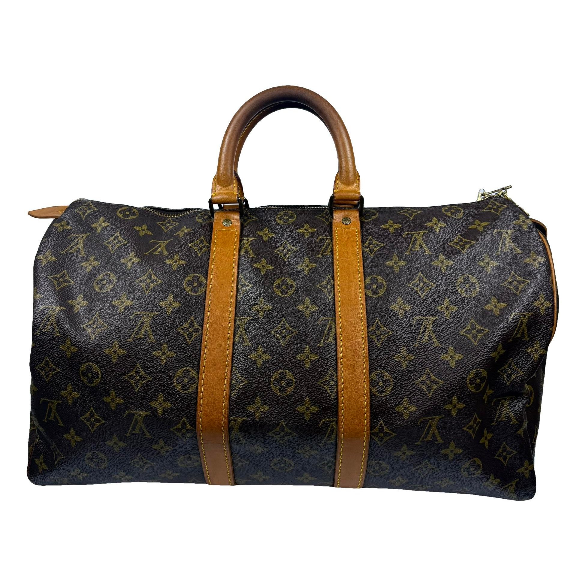 Keepall leather travel bag