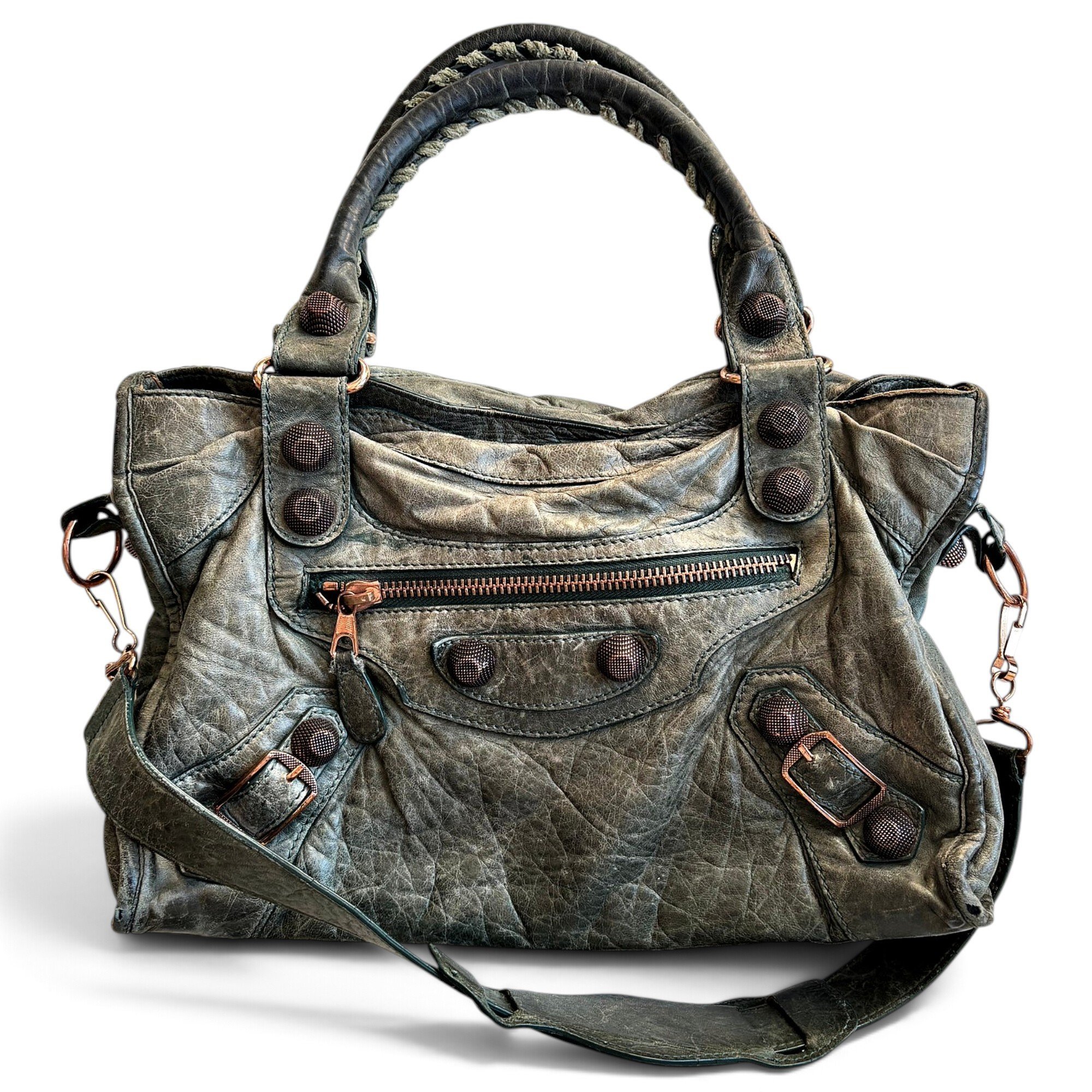 City leather handbag
