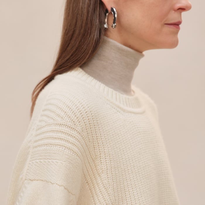 Blanc Naturel Cashmere Long-sleeve Sweater