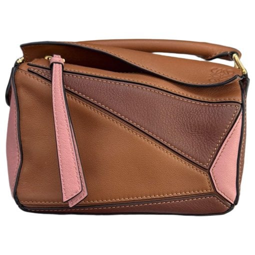 Puzzle leather handbag
