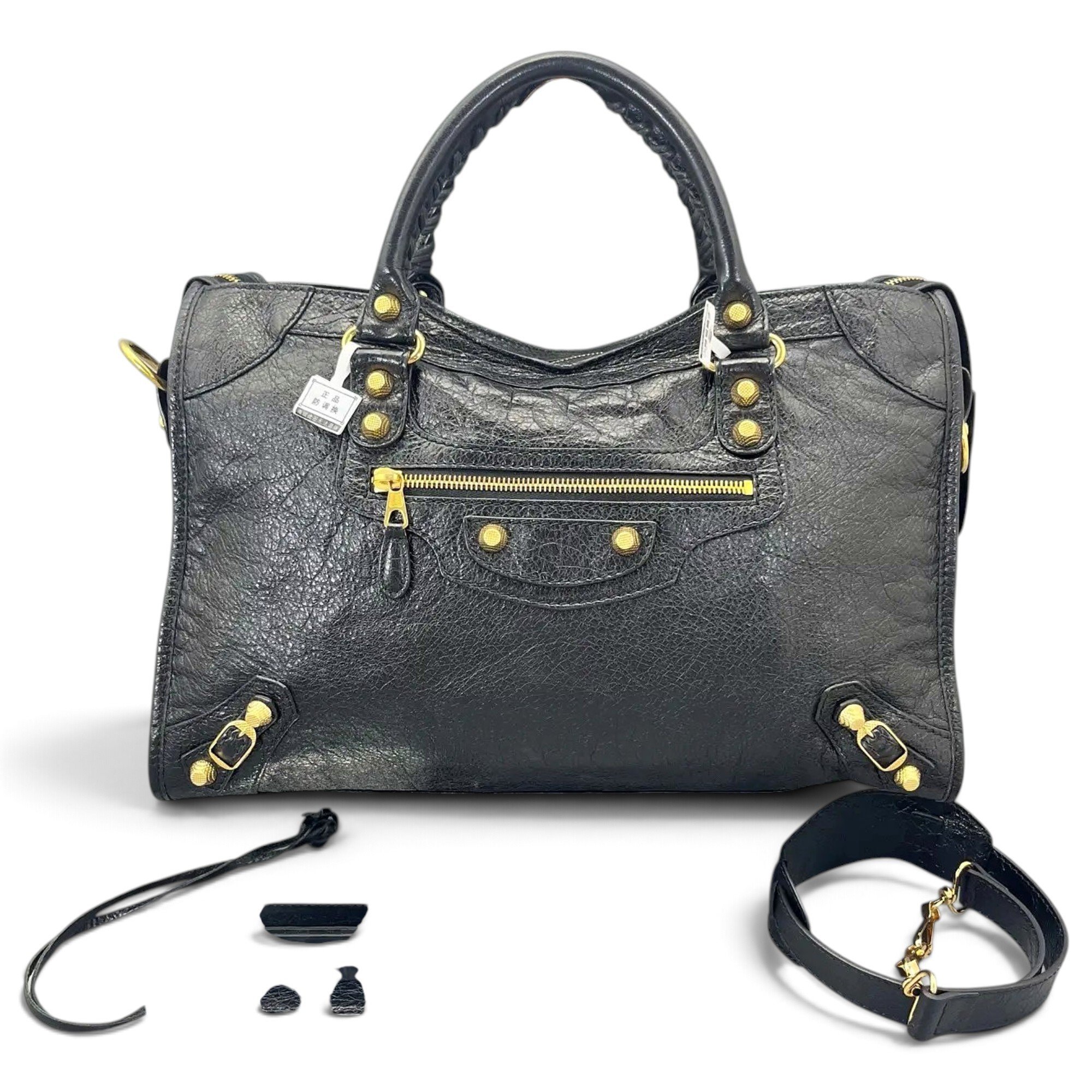 City leather handbag