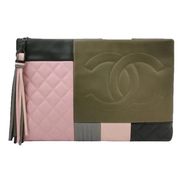 Leather clutch bag