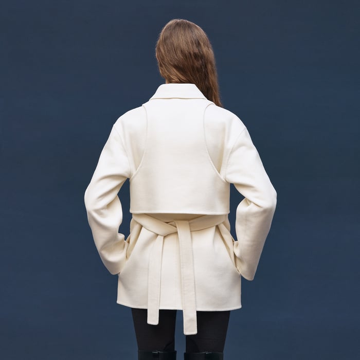 Blanc Naturel Trench Modular Cashmere Coat
