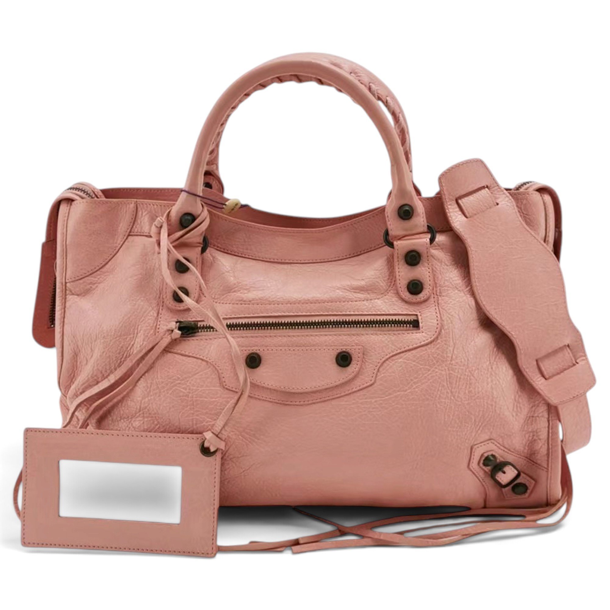 City leather handbag