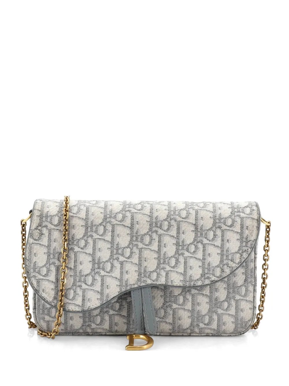 Saddle Chain Oblique Canvas clutch bag
