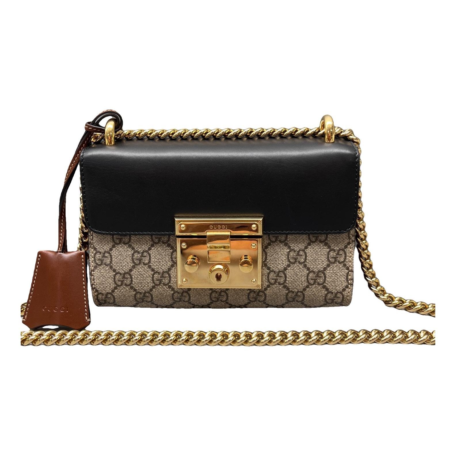 Padlock leather handbag