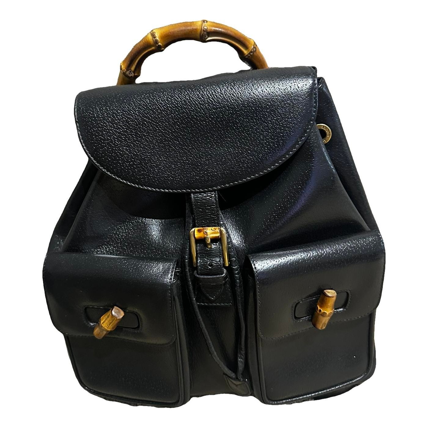 Vintage Bamboo leather backpack