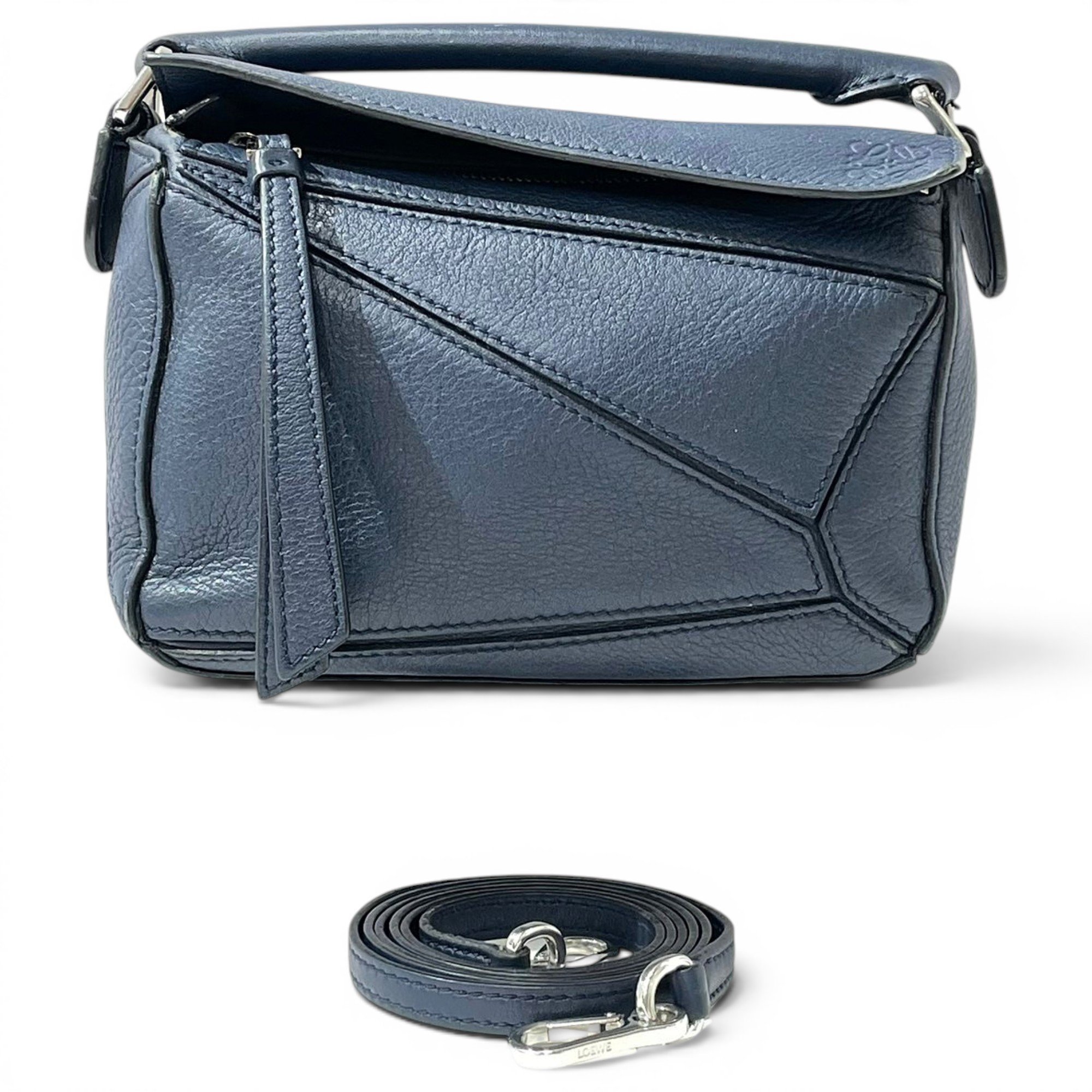 Puzzle leather handbag