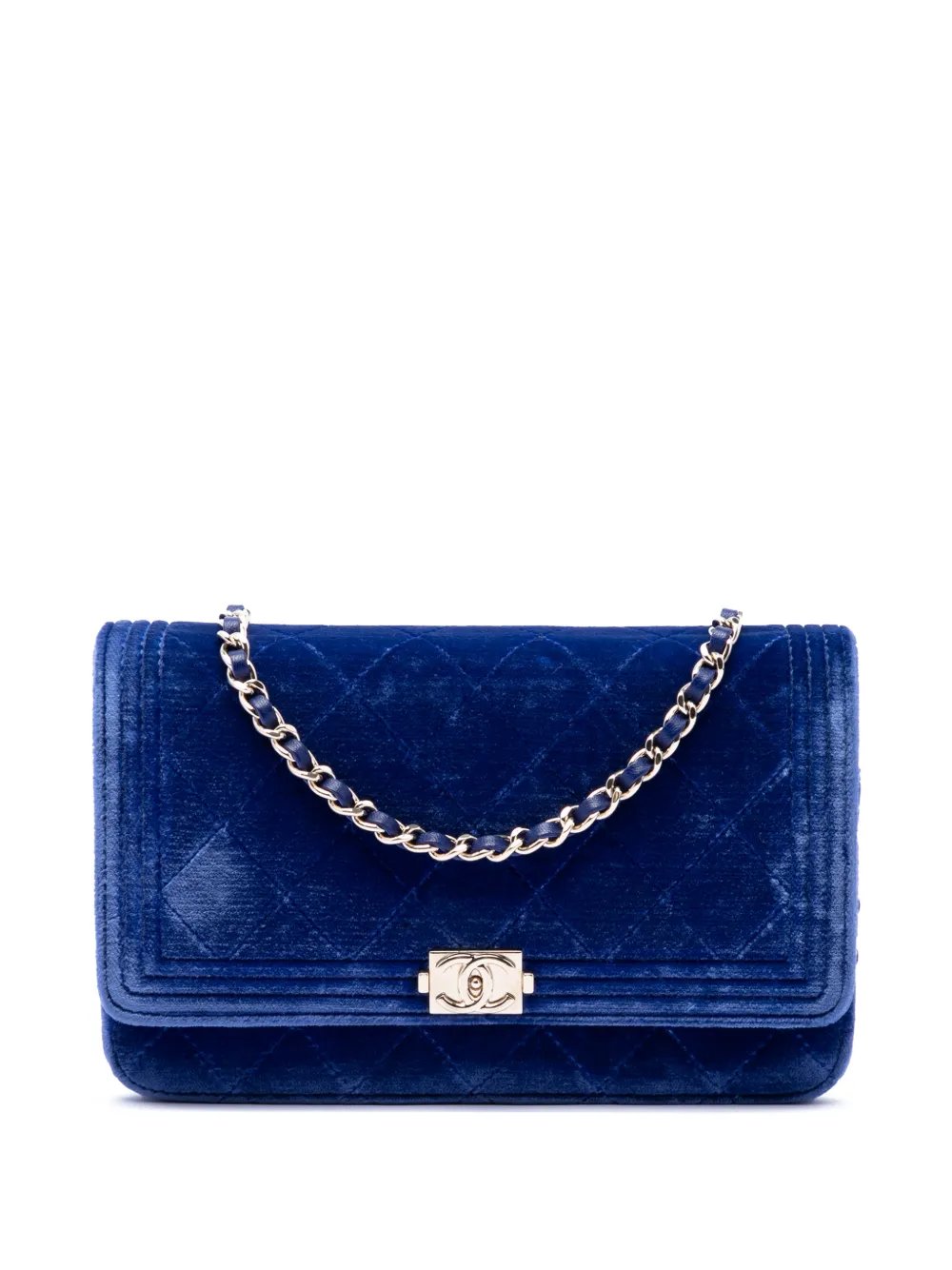 2015-2016 Quilted Velvet Boy Wallet On Chain crossbody bag