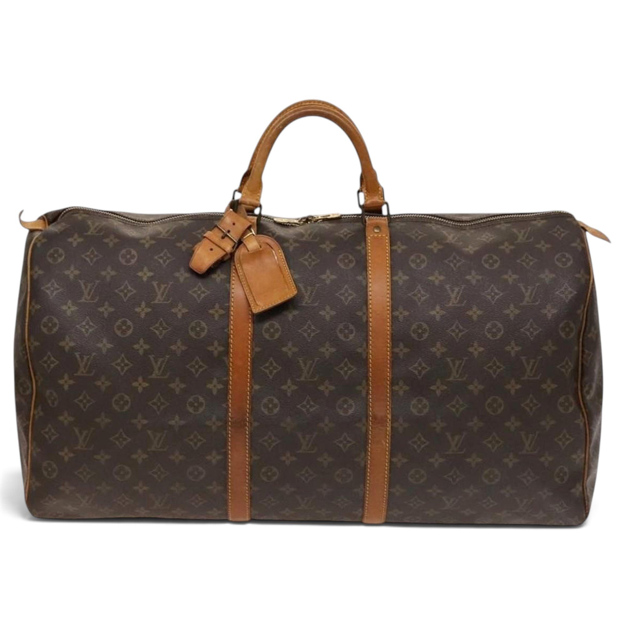 Louis Vuitton Keepall leather travel bag