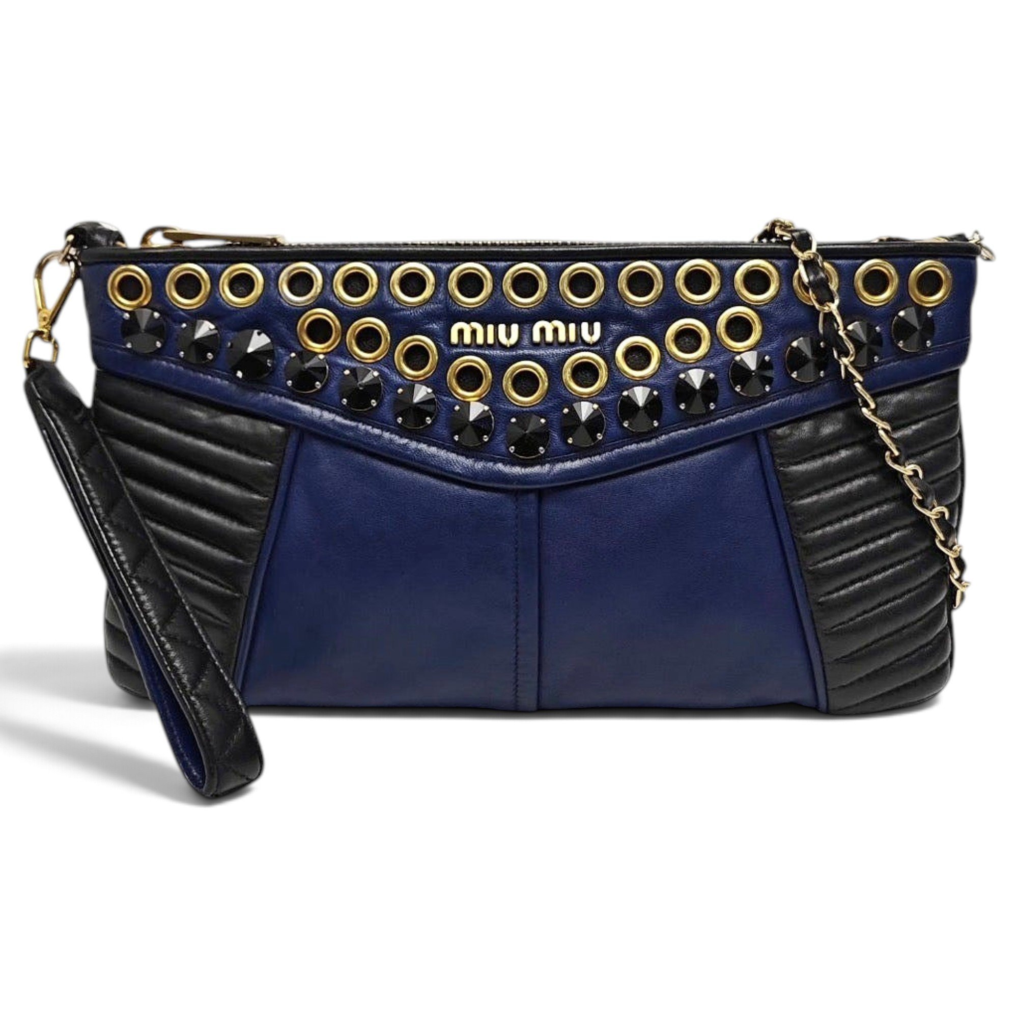 Leather clutch bag